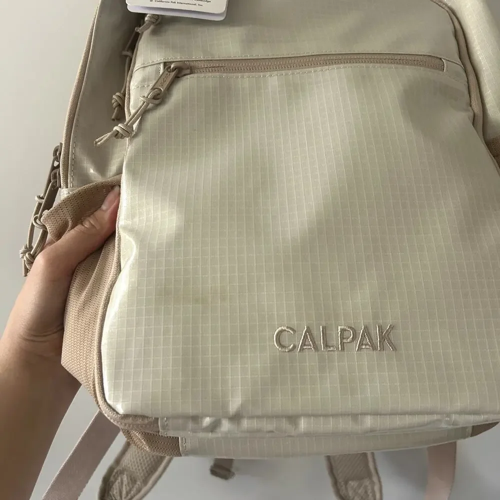 Calpak Terra White Sand Laptop Travel Backpack NWT